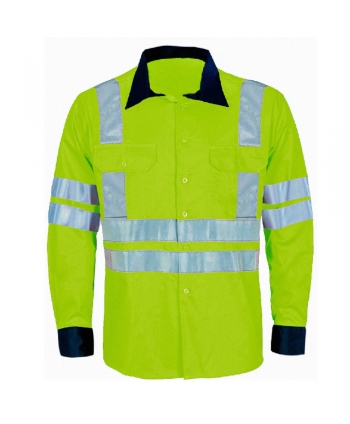 Lime shirt with blue...
