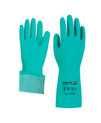 13" Flocked nitrile glove...