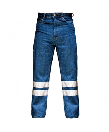 Blue jeans with double grey...