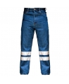 Jeans azul con doble cinta reflectiva gris serie HARDWORK