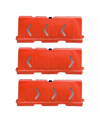 Barrera naranja de tráfico tipo jersey rellenable de 2m (6.5 ft) con reflectivas