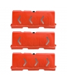 Barrera naranja de tráfico tipo jersey rellenable de 2m (6.5 ft) con reflectivas