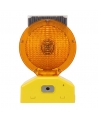 Lámpara solar de señalización luz led con lente ámbar, no requiere batería