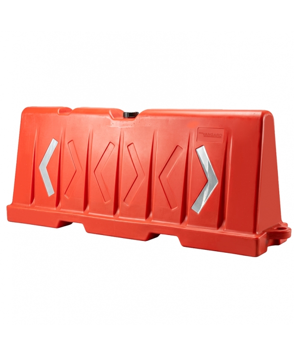 Barrera naranja de tráfico tipo jersey rellenable de 2m (6.5 ft) con reflectivas