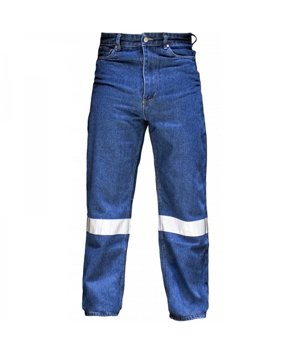 Denim work pants with reflective tape "Hard Work" series Size 28