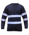 Sweaters de tela tipo DRY-FIT con cuello redondo de manga larga y cintas reflectivas
