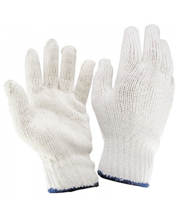 White cotton string knit glove