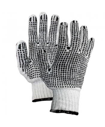 Knitted gloves with PVC dots